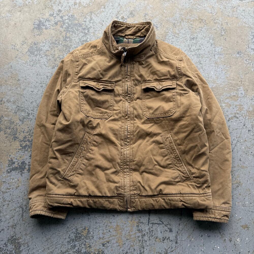 Vintage Y2K American Eagle Plaid Lined Utility Jacket Sz L